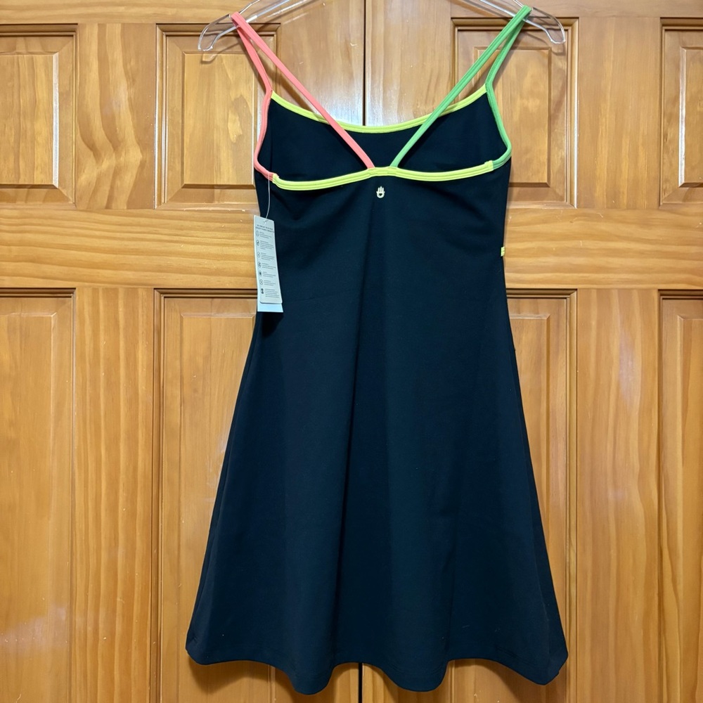 Spiritual Gangster Black Mini Dress with Neon Trim Size Small NWT - Picture 8 of 16
